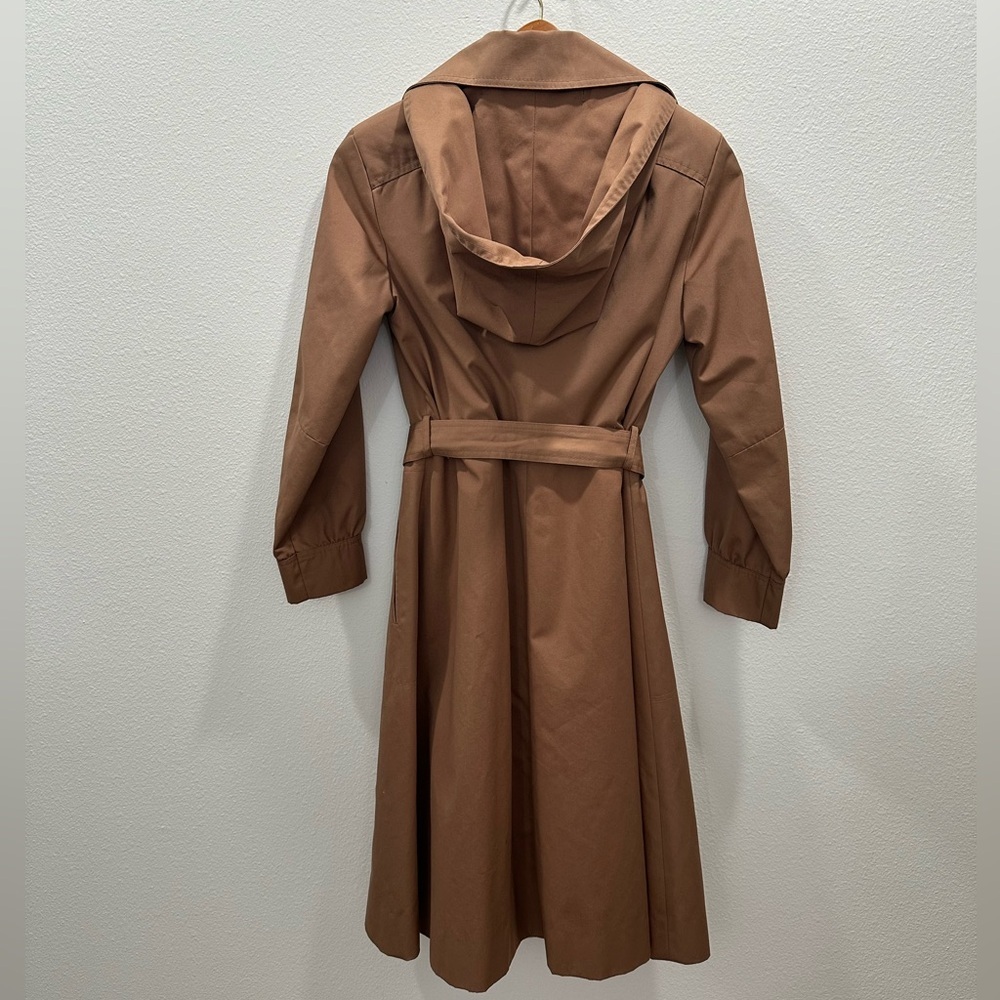 Vintage Nordstrom Brass Plum Trench Coat long jacket fully lined tan brown belt - Picture 4 of 10